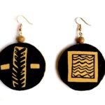 Susa cup ancient, handmade earrings, hand painting, paper mache