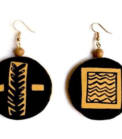 Susa cup ancient, handmade earrings, hand painting, paper mache