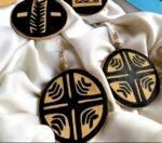 Susa cup ancient, handmade earrings, hand painting, paper mache - Image 3