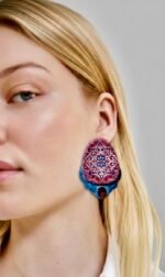 Saltanat earrings handmade paper mache - Image 2