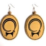 ancient susa cup, handmade earrings, hand painting, paper mache