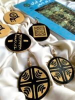 Susa cup, ancient motifs, handmade earrings, hand painting, paper mache - Image 4