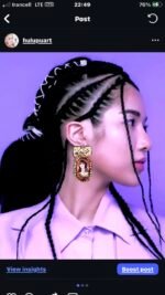 Sogoli, handmade earrings, paper mache - Image 2