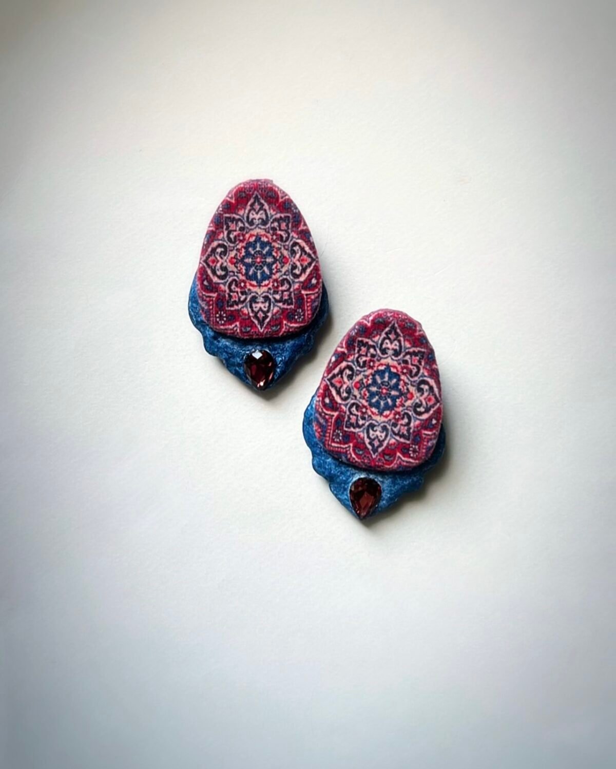 Saltanat earrings handmade paper mache - Image 3