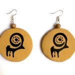 Susa cup, ancient motifs, handmade earrings, hand painting, paper mache