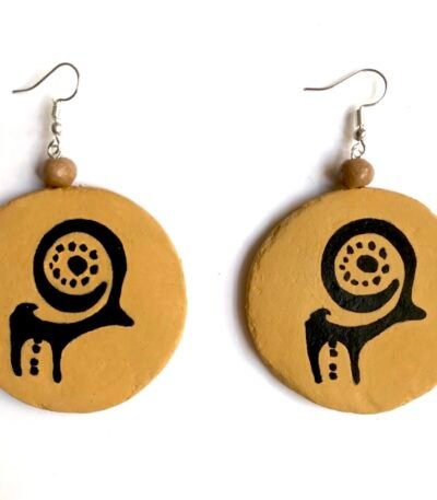 Susa cup, ancient motifs, handmade earrings, hand painting, paper mache