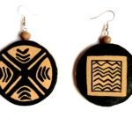 Susa cup motif, handmade earrings, hand painting earrings, paper mache