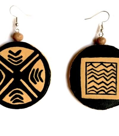 Susa cup motif, handmade earrings, hand painting earrings, paper mache