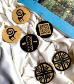 Susa cup ancient, handmade earrings, hand painting, paper mache - Image 4