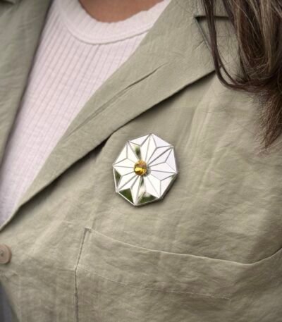 Hataw – A Symbol of the Sun brooch, Crafted from Mirror and Pulp