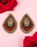 Golden Reflection – Handmade Paper Mache Earrings - Image 3