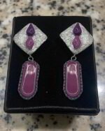 Yas Drops – Handmade Paper Mache And Jewel-Embroidered Earrings - Image 3