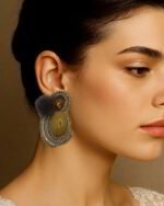 Desert Gold – Handmade Jewel-Embroidered Earrings - Image 2