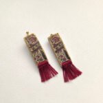 green crimson earring