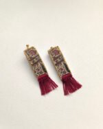 green crimson earring