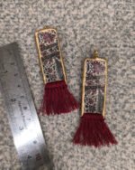 green crimson earring from kalamkar  collection code (M-G08-2) - Image 4