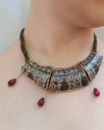 green crimson necklace from the kalamkar collection code (M-G06-1) - Image 3