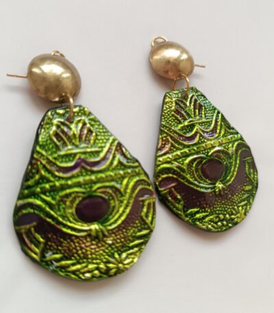green purple earrings