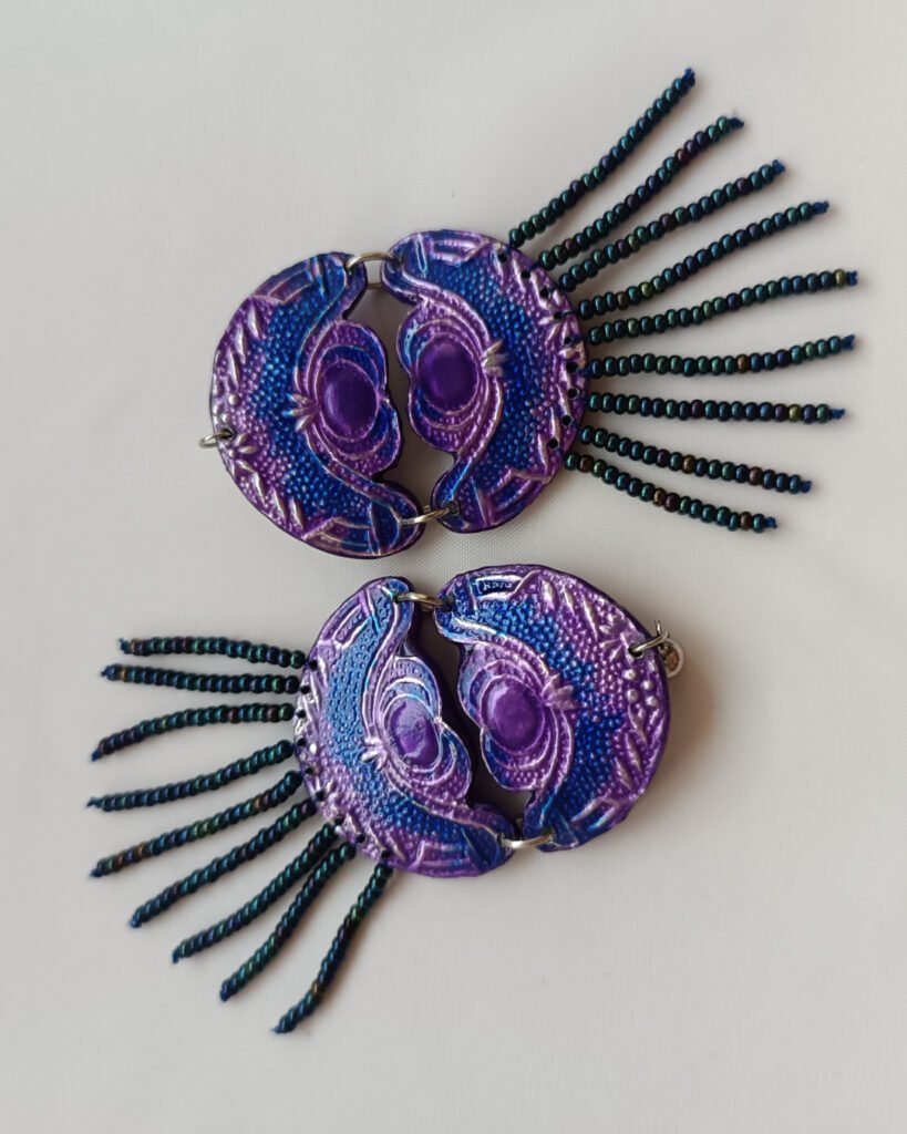 Purple earrings from the spring collection