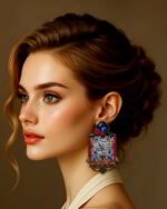 Soul And Bloom –  Poetic Handmade Paper Mache Earrings - Image 2