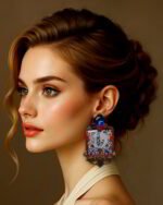 Soul And Bloom –  Poetic Handmade Paper Mache Earrings - Image 3