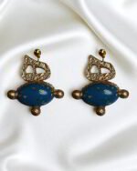 Hich Handmade Earrings With Turquoise Resin Stone - Image 2