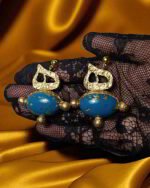 Hich Handmade Earrings With Turquoise Resin Stone - Image 4
