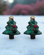 Tree Of Joy – Handmade Paper Mache Earrings - Image 3
