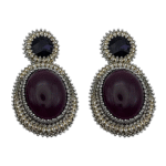Queen's Black Throne – Handmade Jewel-Embroidered Earrings