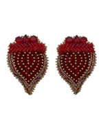 Strawberry Earrings– Handmade Jewel-Embroidered Earrings