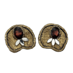 Golden Petal – Handmade Paper Mache Earrings