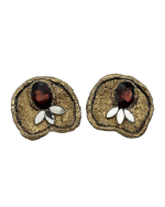 Golden Petal – Handmade Paper Mache Earrings