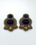 Royal Lapis – Handmade Jewel-Embroidered Earrings - Image 3