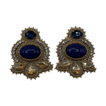 Royal Lapis – Handmade Jewel-Embroidered Earrings