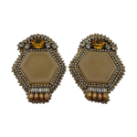 Golden Honey – Handmade Jewel-Embroidered Earrings