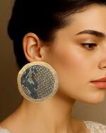 Golden Serpent Earrings– Handmade Papermache Earrings - Image 3