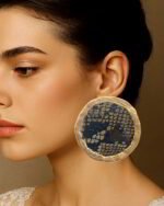 Golden Serpent Earrings– Handmade Papermache Earrings - Image 2