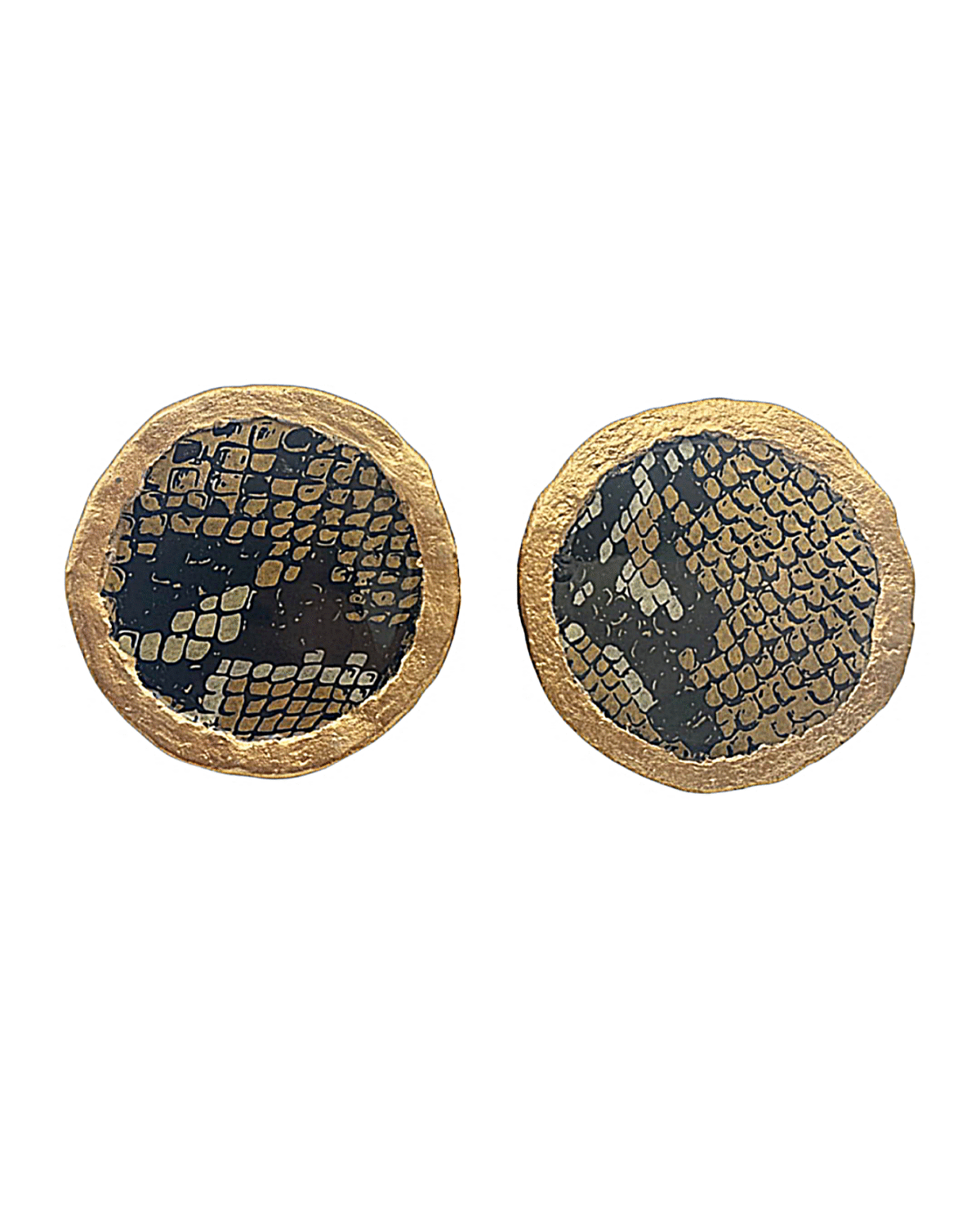 Golden Serpent – Handmade Papermache Earrings