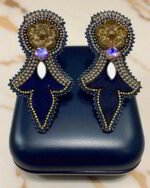 Shah Banoo Earrings – Handmade Jewel-Embroidered And Paper Mache Earrings - Image 3