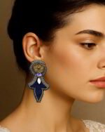 Shah Banoo Earrings – Handmade Jewel-Embroidered And Paper Mache Earrings - Image 2