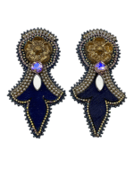 Shah Banoo Earrings – Handmade Jewel-Embroidered And Paper Mache Earrings