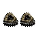 Golden Prism – Handmade Jewel-Embroidered And Paper Mache Earrings