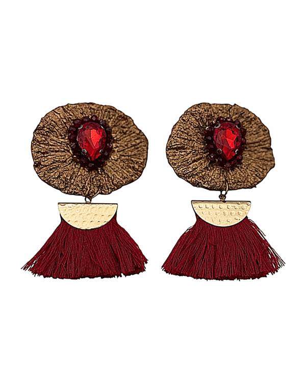 Red Silk – Handmade Paper Mache Earrings