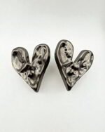Metal Heart Earrings - Image 3