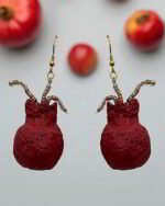 Pomegranate Earrings – Papier-Mâché - Image 3