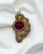 Celestial Necklace – Handmade Jewel-Embroidered And Paper Mache Necklace - Image 2