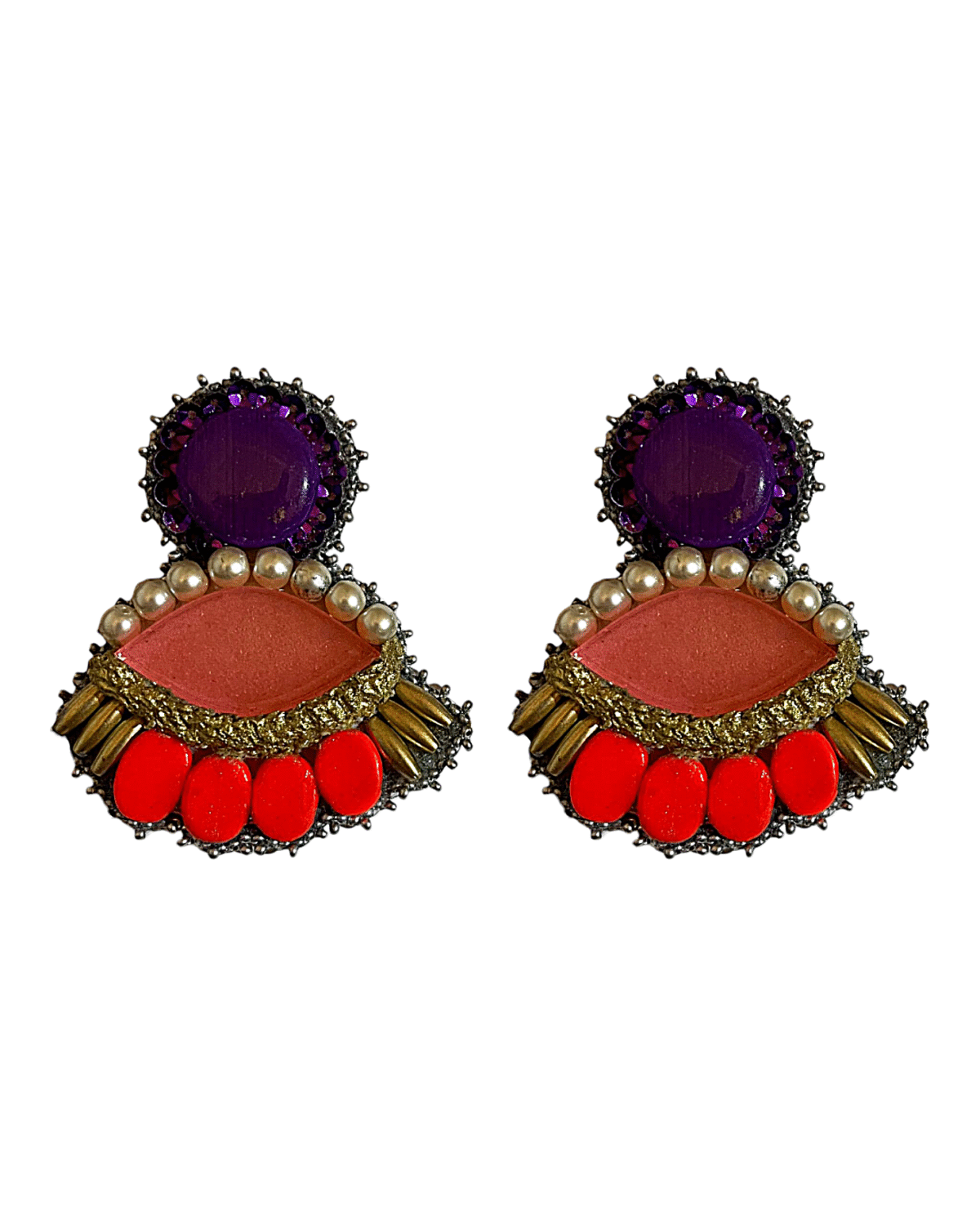 Candy – Handmade Jewel-Embroidered Earrings