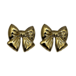 Golden Bow Earrings – Dainty Elegance in Metal