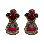 Queen Of The Rose – Handmade Jewel-Embroidered Earrings