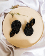 Midnight Star – Handmade Jewel-Embroidered Earrings - Image 2